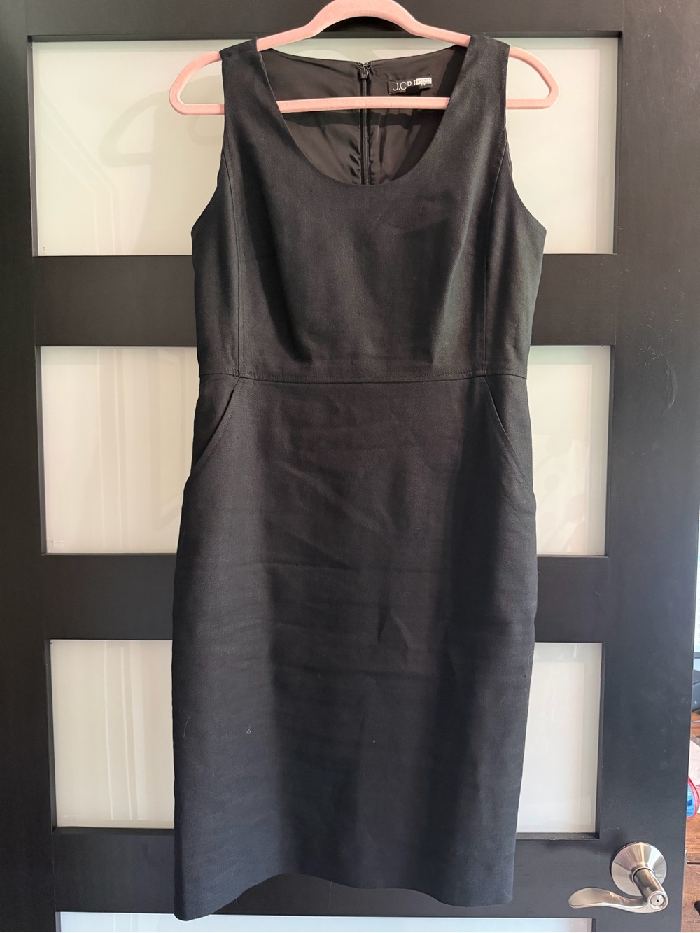 J. Crew Black Sleeveless Midi Sheath Dress